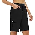 MoFiz Women's 10" Hiking Cargo Shorts 6 Pockets Lightweight Quick Dry Outdoor Running Athletic Short Summer Travel Loose