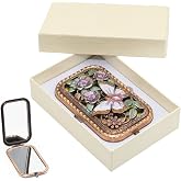 Warmtree Vintage Compact Mirror, Purse Mirror Cute Mirror with Butterfly | Portable Folding Vanity Mirrors with Box Vintage Gifts for Women