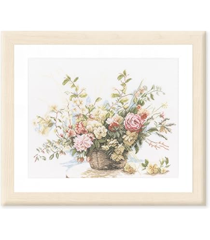 Kit Point De Croix Lanarte – Romance Lady Dahlia – 30x45cm – Evenweave 30ct