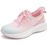 Stelle Girls Sneakers Kids Tennis Running Walking Shoes Slip-On Athletic Non Slip Lightweight Breathable Sport Shoes for Little/Big Kid