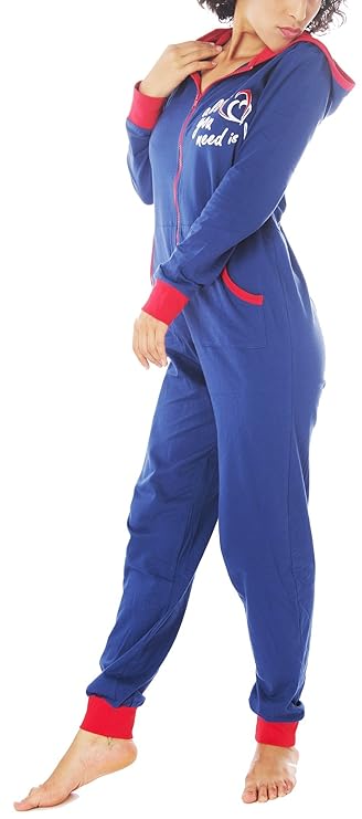 Consult-Tex Damen Pyjama Jumpsuit DW800 Farbe blau