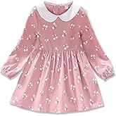 VINUOKER Toddler Fall Winter Long Sleeve Cotton Dress for Girls - Floral Tunic Dress 2-7 Years