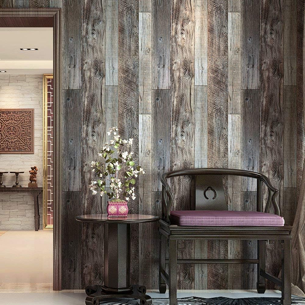 Blooming Wall Barnwood Wood Panel Wood Plank Removable Wallpaper Wall Mural For Livingroom Kitchen Bathroom Bedroom 20 8 X 374 Multicolor Amazon Com