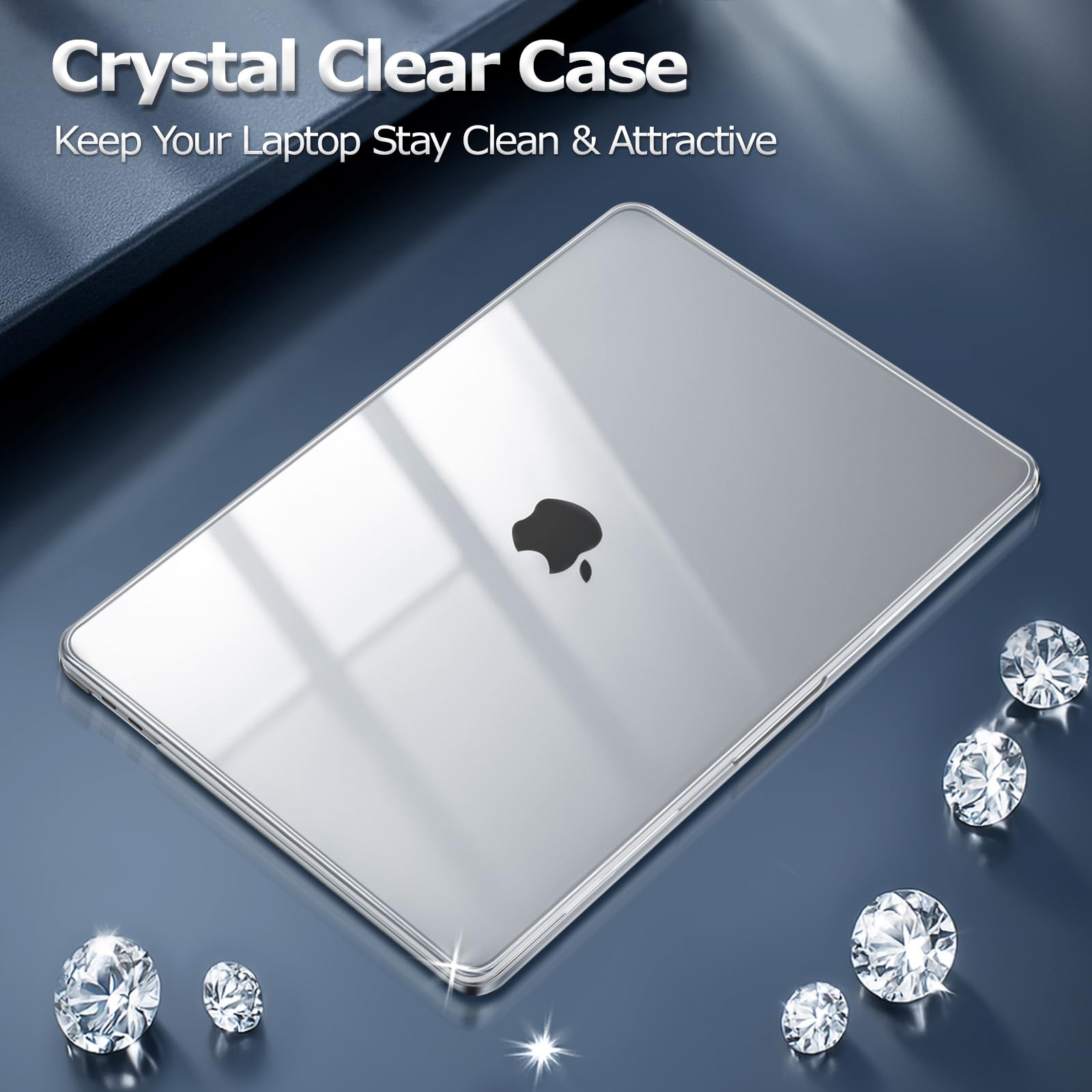 MOSISO Compatible with MacBook Pro 13 inch Case M2 2025, 2024, 2023, 2022-2016 A2338 M1 A2251 A2289 A2159 A1989 A1708 A1706, Plastic Hard Shell&Keyboard Cover&Screen Film&Storage Bag, Crystal Clear