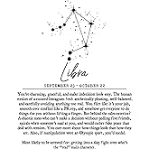 Libra Zodiac Wall Art Print – Snarky & Funny 11x14 Unframed Astrology Poster with Constellation & Savage Traits – Satirical Horoscope Gift for Libra Women or Men – Charming Aesthetic Decor.