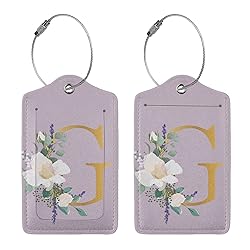 2 PCS Flower Lette G Luggage Tag for Suitcases