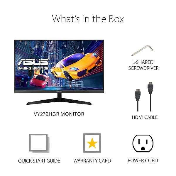 ASUS 27” 1080P EYE CARE MONITOR (VY279HGR) – FULL HD, IPS, 120HZ, 1MS, ADAPTIVE SYNC, FOR WORKING AND GAMING, EYE CARE PLUS, BLUE LIGHT FILTER, FLICKER FREE, SMOOTHMOTION, DISPLAYWIDGET, 3 YR WARRANTY