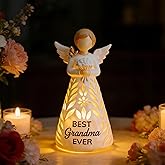 Great Grandma Birthday Gifts - Best Grandma Ever Figurines Lights with Remote, Grandmother Angel Figurine Gift Ideas for Christmas Mothers Day from Granddaughter Grandkids (No batteries included)
