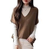 Ciovkis Women's Merino Wool Blend Sweater Vest 2025 Fall Winter Casual V Neck Sleeveless Knit Pullover Sweater