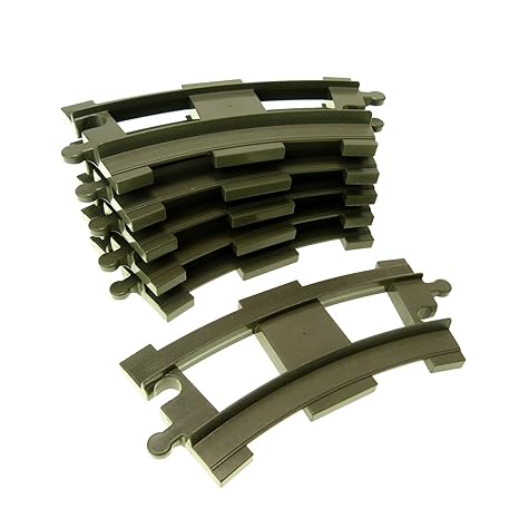 6 Duplo Schienen Schiene gebogen Kurve grau Lego E