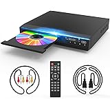 DVD Player for TV, DVD CD Player with HD 1080p Upscaling, HDMI & AV Output (HDMI & AV Cable Included), All-Region Free, Coaxi