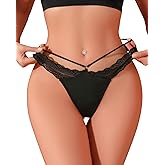 Banamic Sexy Women Thongs Underwear G-Strings T-back Low Rise Hipster Underpants