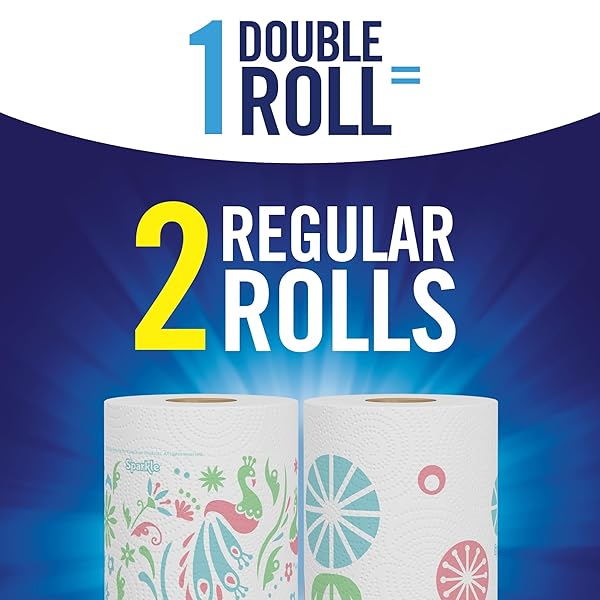 SPARKLE PICK-A-SIZE PAPER TOWELS, SPIRITED PRINTS, 6 DOUBLE ROLLS = 12 REGULAR ROLLS, EVERYDAY VALUE PAPER TOWEL WITH FULL AND HALF SHEETS