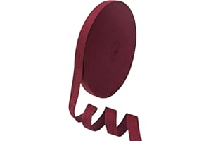 PAMIR TONG 40 Yards Herringbone Twill Tape for Sewing,Pet Collar,Gift Wrapping Home Deco Cotton Webbing Straps-Natural Bias Binding Tape for Handles, Crafting & DIY Projects (Maroon, 5/8 INCH 15mm)
