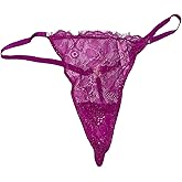 Victoria's Secret Very Sexy V-Hardware Lace V-String Panty Color Fuchsia Size Large New