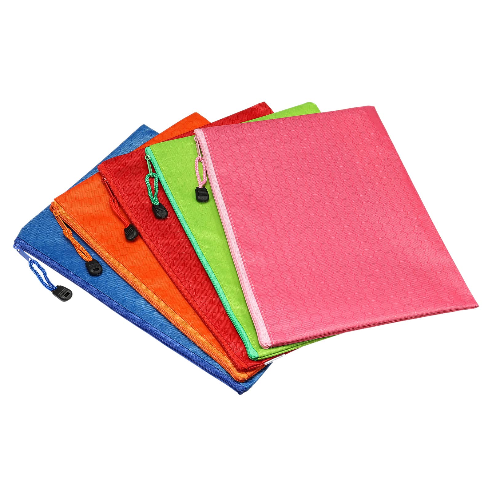 PATIKIL Waterproof Zipper File Bags 10 Pack B5 Document Storage Folders Bills Pencil Pouch for Office Travel, Multicolor
