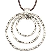 joymiao Leather Necklace for Women Boho Choker Necklace Long Cord Leather Pendant Bohemian Neckalce Vintage Alloy Pendant Leather Rope Necklace Wooden Necklaces for Women