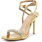 Reimferce Strappy Heels for Women Dressy: Comfortable Ladies Stiletto Sandals for Prom Party - 2025 Bridal Wedding Heels