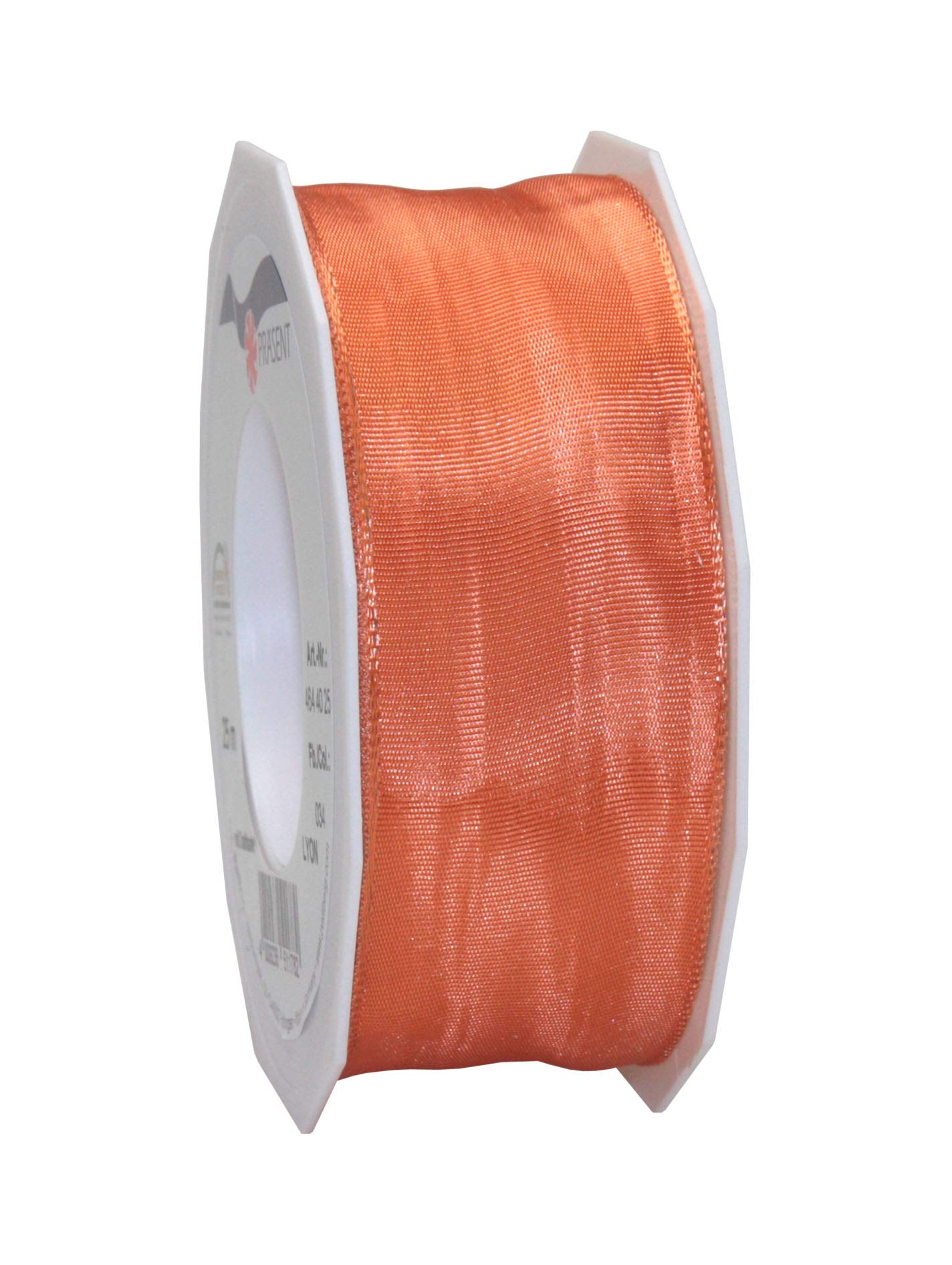 Präsent - Lyon Wired Taffeta Ribbon Salmon 40 mm Width, 25 m Length