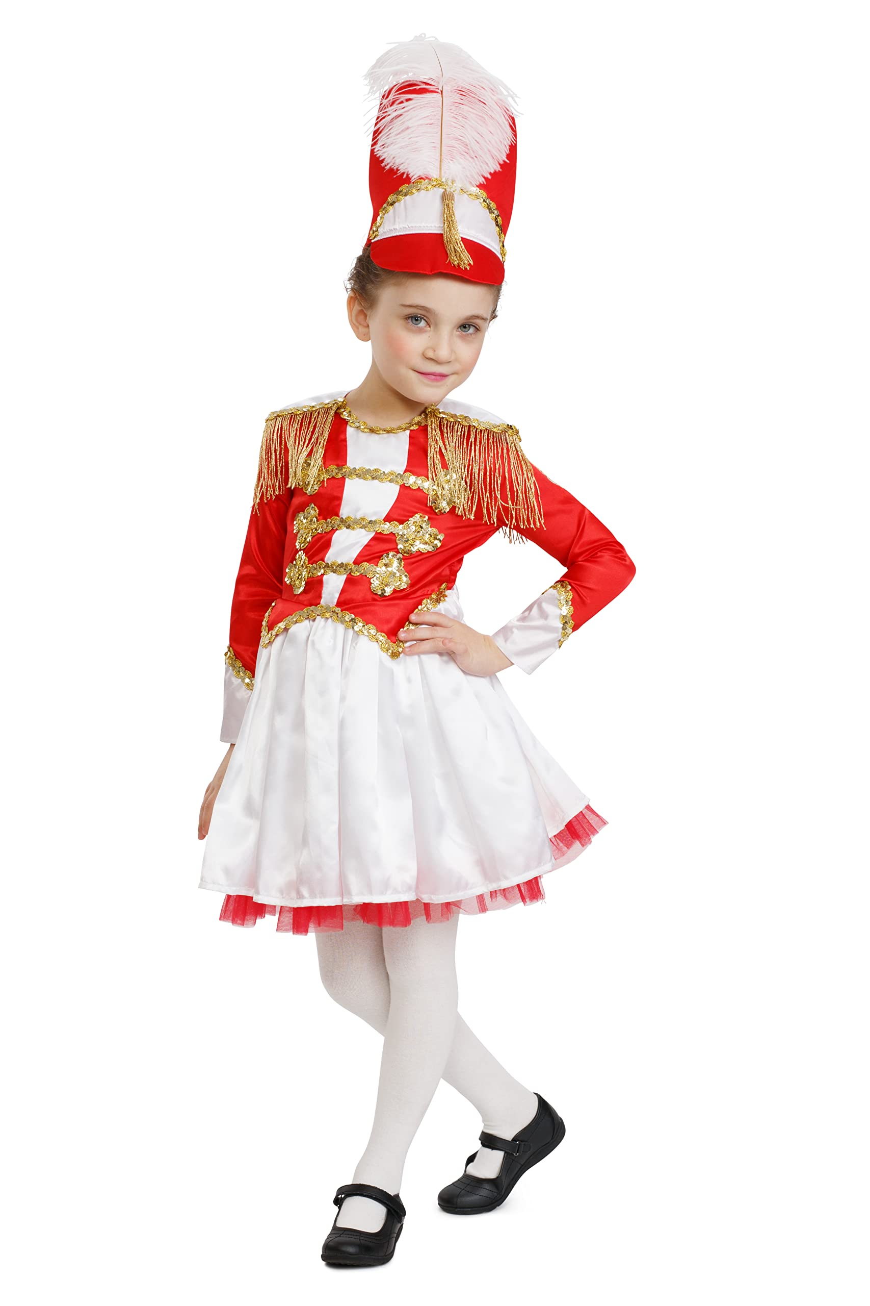Dress Up America Majorette Girls Fancy Marching Band Drum Outfit - Beautiful Dress Up Set for Role Play
