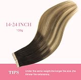 GOO GOO Tape in Hair Extensions 14inch 100g 40pcs Real Remy Seamless Straight view 7