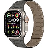 Amizee Magnetic Bands Compatible with Apple Watch Band 49/46/45/44/42/41/40/38mm Women Men, Sport Silicone Strap for iWatch Ultra 3/2/1 Series 11 10 9 8 7 6 5 4 SE3/2/1 (49/46/45/44/42, Gray Coffee)