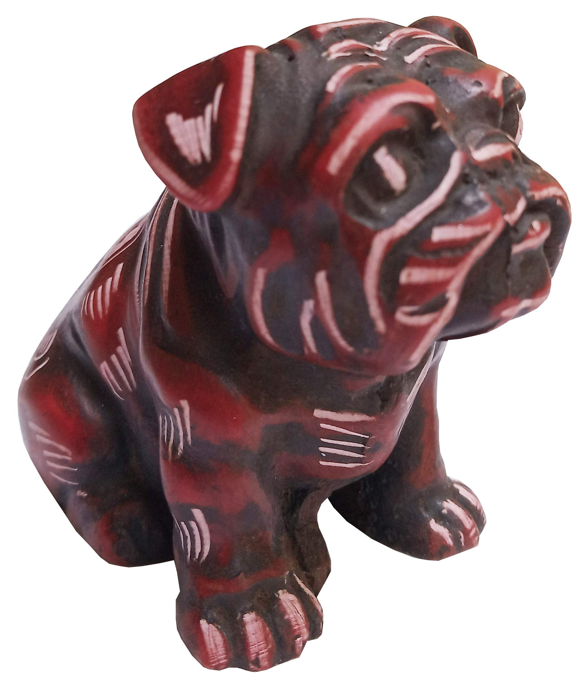 Purpledip Resin Dog Bulldog: Collectible Mini Statue, Adorable Showpiece (12010)