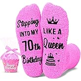 HAPPYPOP Birthday Gifts for Senior Women - Fuzzy Socks for 40 60 70 Year Old