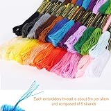 AUERVO Embroidery Floss 25 Skeins Pack Rainbow Colors with 6 Bobbins 8m view 4