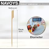 Navoys 50pc Bamboo Paddle Skewers 15cm Biodegradable Wooden Sticks for BBQ view 2