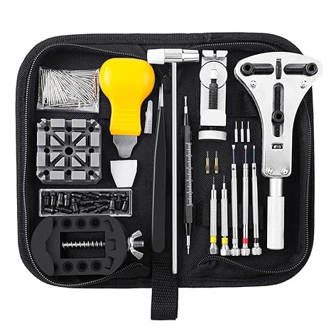 Baban Uhrenwerkzeug Set 156tlg Professionelles Reparaturset mit Größem Einstellbarem Gehäuseöffner, feiner Pinzette, Geeignet