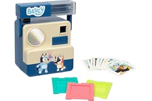 Bluey Chikit Chikit Pretend Camera, Role Play Toy Camera for Kids with 10 Photo Cards, 3 Pop-Out Film Cartridges, Toddler Toys Playset for Ages 3+