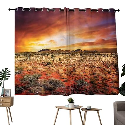 Amazon Com Brandosn Home Darkening Curtains Grommets Curtain Kids Desert Sunset Central Australia Room Bedroom W55 X L63 Home Kitchen