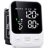Oklar FDA Cleared Blood Pressure Monitor Upper Arm BP Machine for Home Use | Clinical Accuracy, 2x120 Memory, Large LED Display &amp; 8.7"-15.7" Adjustable Cuff, Dual Power for Home &amp; Travel, White