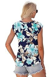 AUSELILY Womens Cap Sleeve T-Shirt Casual Loose Fit
