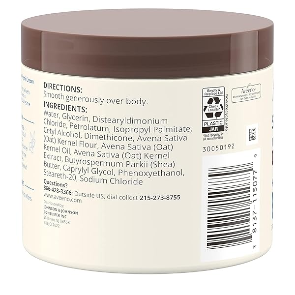 AVEENO SKIN RELIEF INTENSE MOISTURE REPAIR BODY CREAM WITH TRIPLE OAT & SHEA BUTTER FORMULA, HELPS HEAL, REPAIR & RESTORE VERY DRY SKIN WITH LONG-LASTING MOISTURE, FRAGRANCE-FREE, 11 OZ