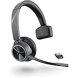 Poly Voyager 4310 UC Wireless Bluetooth Headset (Plantronics) - Single-Ear w/Noise-Canceling Boom Mic - Connect to PC/Mac/Mob