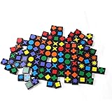 LAIMALA 108pcs Wooden Colorful Painted Buttoned Qwirkle Board Games