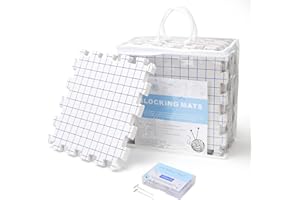 Yrangee Blocking Mats for Knitting,Extra Thick Blocking Boards with Grids for Needlepoint or Crochet,9 Pack Knitting Mats with 100 T-Pins and Storage Bag