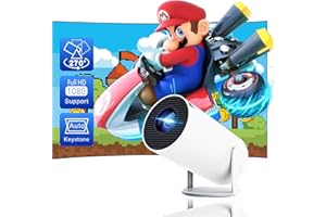 NYENEIL [Auto Keystone] HY300 Smart Projector with Android TV 11.0 HIPPUS,5G WiFi Bluetooth Projector 4k Supported,Mini Portable Outdoor Movie Projector Compatible com Apple,iOS,Android (white)