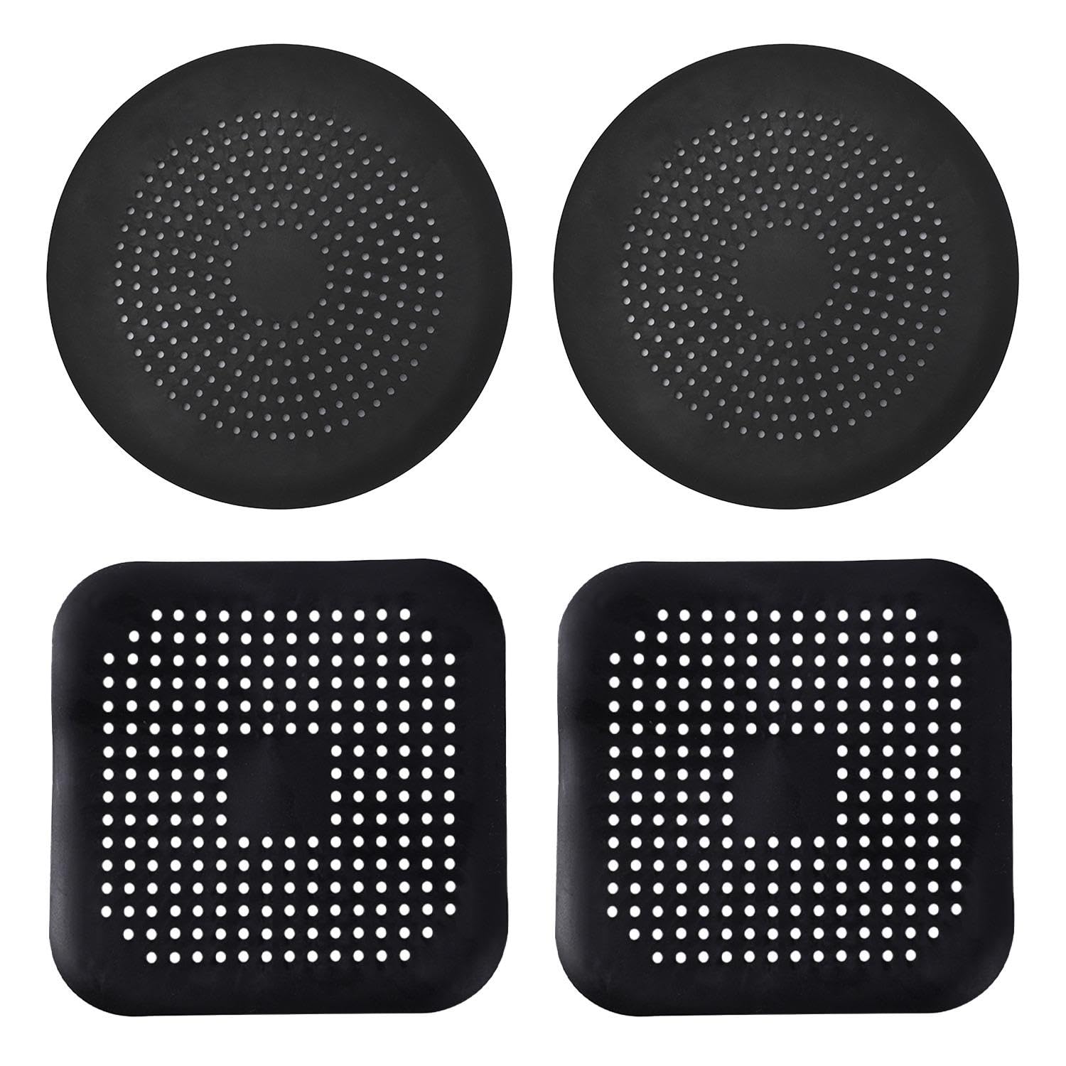 VEHYEGOI 4 Pieces Silicone Floor Drain Cover, Sink Drainer, Sink Strainer Silicone, Silicone Drain Protector, Shower Drain Catcher, Sink Drain Filter