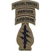 Special Forces OCP Patch with Airborne, Ranger, and Special Forces Tabs (with Space) and Hook Fastener