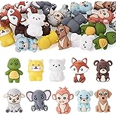 Craftdady 20Pcs 3D Animals Silicone Focal Beads Cute Animals Dog Cat Fox Monkey Tortoise Spacer Beads Colorful Bead Bulk for Beadable Pens Keychain DIY Crafts Hole: 2-3mm, 10 Styles
