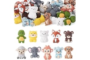 Craftdady Animals Silicone Focal Beads Cute Animals Beads Colorful Bead Bulk for Beadable Pens Keychain DIY Crafts