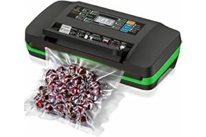 95Kpa Powerful Commercial Full Automatic Vacuum Sealer Machine, Food Saver with Double Heat Seal, Easy-Lock Handle, Built-in 