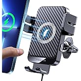 Wireless Car Charger, MOKPR 15W Fast Charging Auto-Clamping Car Charger Phone Mount Air Vent Cell Phone Holder Compatible iPhone 16/15/14/13/13 Pro/12 pro/12/11, Samsung Galaxy S23/S22/S21/S20, etc