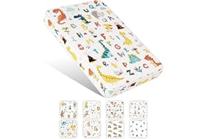 Moonlightfamily Pack n Play Quilted Fitted Mattress, 38x26 Soft Portable Pack and Play Playpen Toddler Mattress, No Gaps Edge Reinforcement, Well-Matched 29 * 40" Pack n Play, Dinosaur