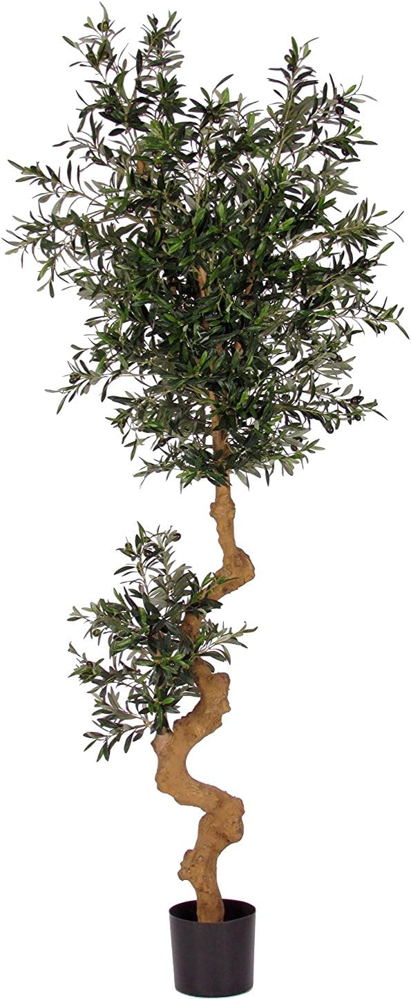 Olive - Artificial Trees with real trunks for Indoors - High 180 cm - pot included