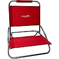 Caribbean Joe Folding Beach Chair, 1 Position Lightweight and Portable Foldable Outdoor Camping Chair, Red