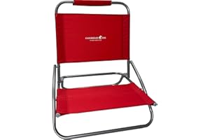 Caribbean Joe Folding Beach Chair, 1 Position Lightweight and Portable Foldable Outdoor Camping Chair, Red